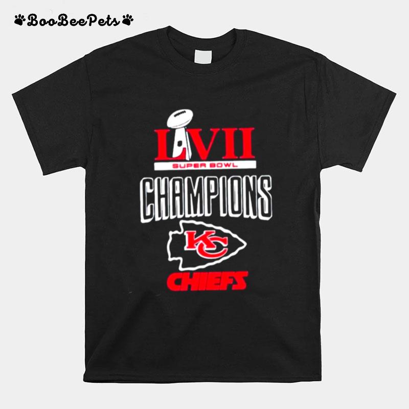Super Bowl Champions Lvii 2023 Kansas City Chiefs Logo T-Shirt