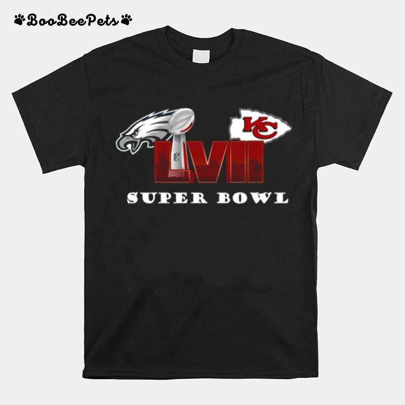 Super Bowl Games 2023 Kansas City And Eagles Football T-Shirt