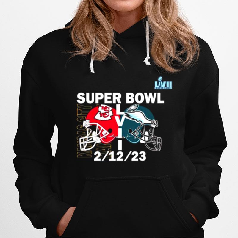 Super Bowl Lvii Playoff Philadelphia Vs Kansas City Matchup Lombardi Trophy In Arizona Hoodie