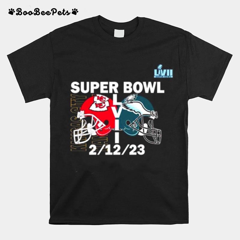 Super Bowl Lvii Playoff Philadelphia Vs Kansas City Matchup Lombardi Trophy In Arizona T-Shirt