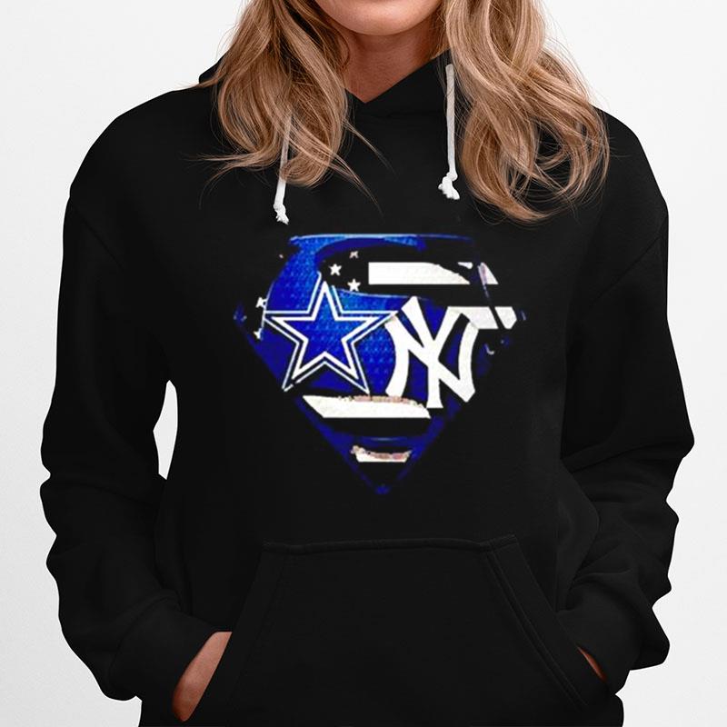 Superman Dallas Cowboys And New York Yankees Hoodie