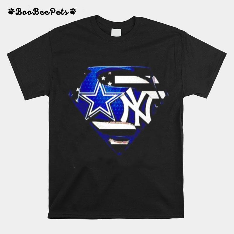 Superman Dallas Cowboys And New York Yankees T-Shirt