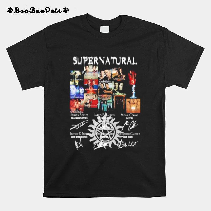 Supernatural Movie Characters Signatures T-Shirt