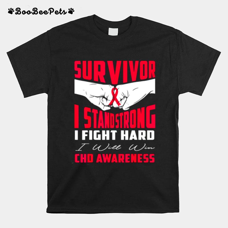 Survivor I Stand Strong Chd Awareness T-Shirt