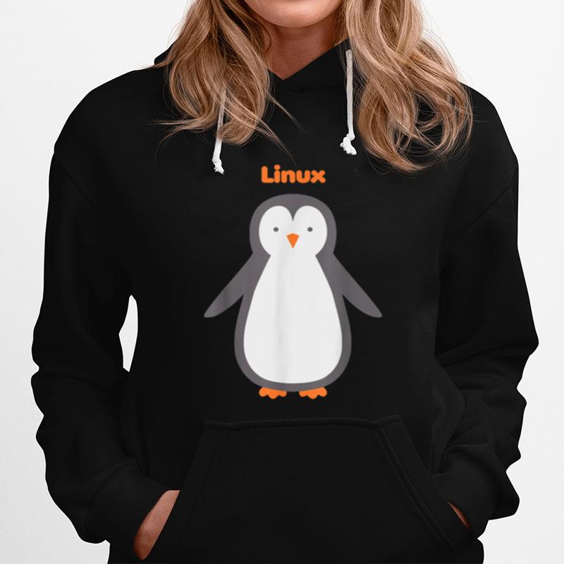 Sweet Linux Happy Minimalist Penguin Hoodie