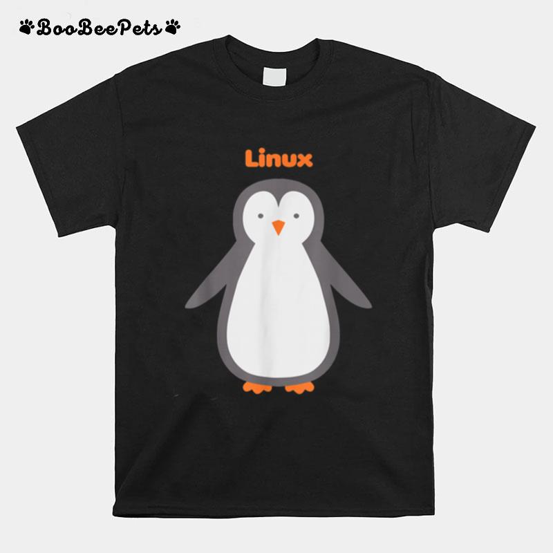 Sweet Linux Happy Minimalist Penguin T-Shirt