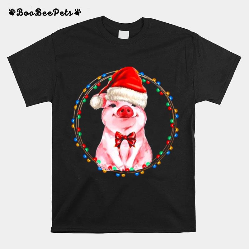 Sweet Pig With Santa Hat Pig Lover Christmas Sweater T-Shirt