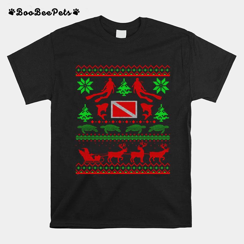 Swim Turtle Ugly Christmas T-Shirt