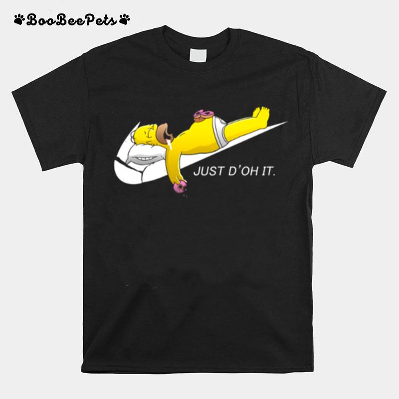 Swoosh Mark The Simpsons Funny Cartoon Nike Logo T-Shirt