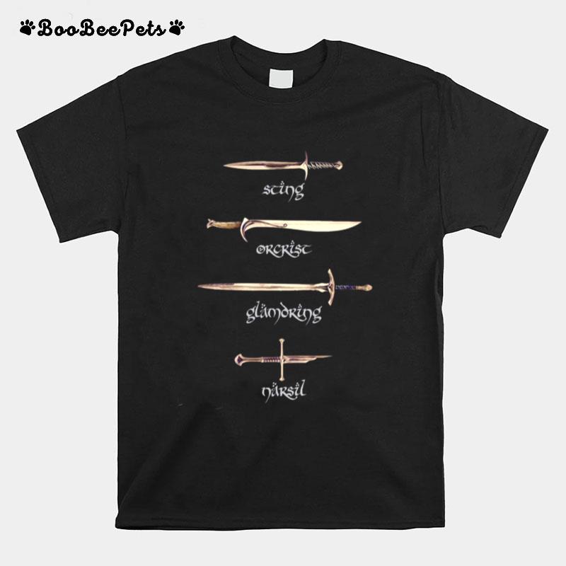 Swords Sting Orcrist Glamdring Narsil Fantasy T-Shirt