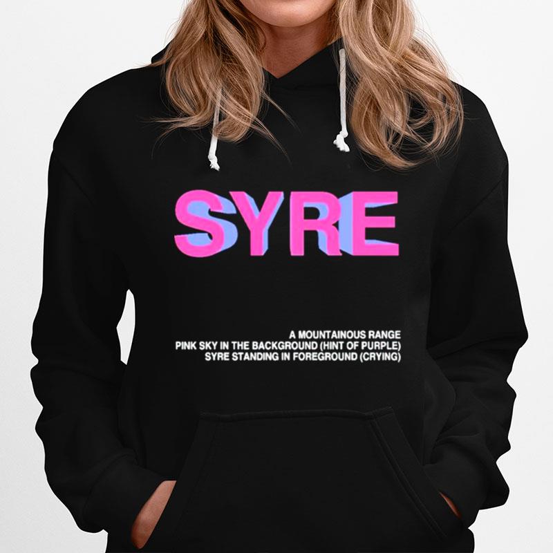 Syre A Mountainous Range Pink Sky In The Background Hoodie