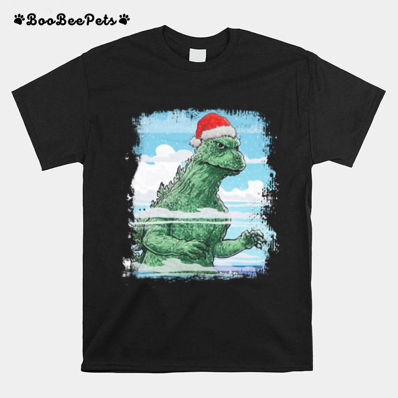 T Rex Wear Hat Santa Claus Merry Christmas T-Shirt