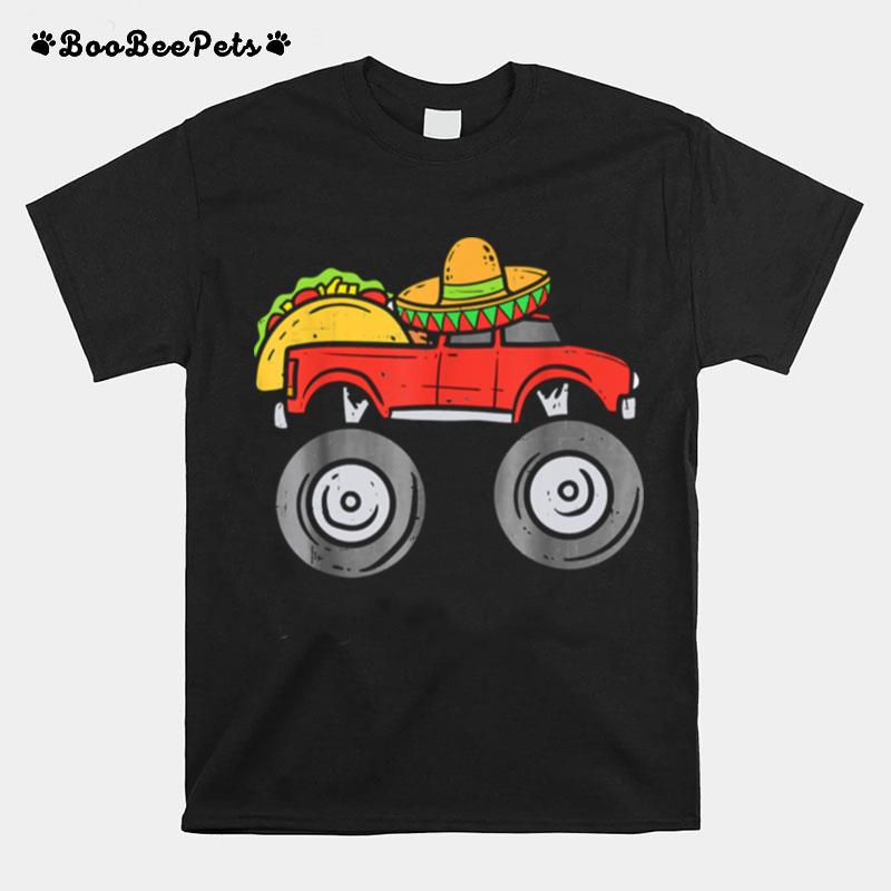 Taco Monster Truck Sombrero Cinco De Mayo Mexican Boys T-Shirt