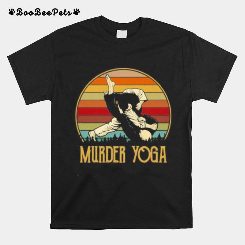 Taekwondo Murder Yoga Vintage Retro Black T-Shirt