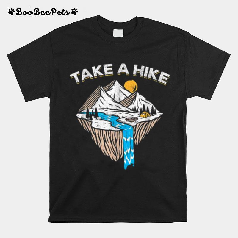 Take A Hike Outdoor Sunset Vintage Style Mountains Nature T-Shirt