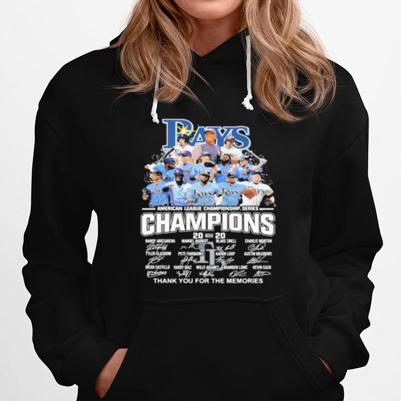Tampa Bay Rays American League Champions Thank For The Memories Signatures Hoodie