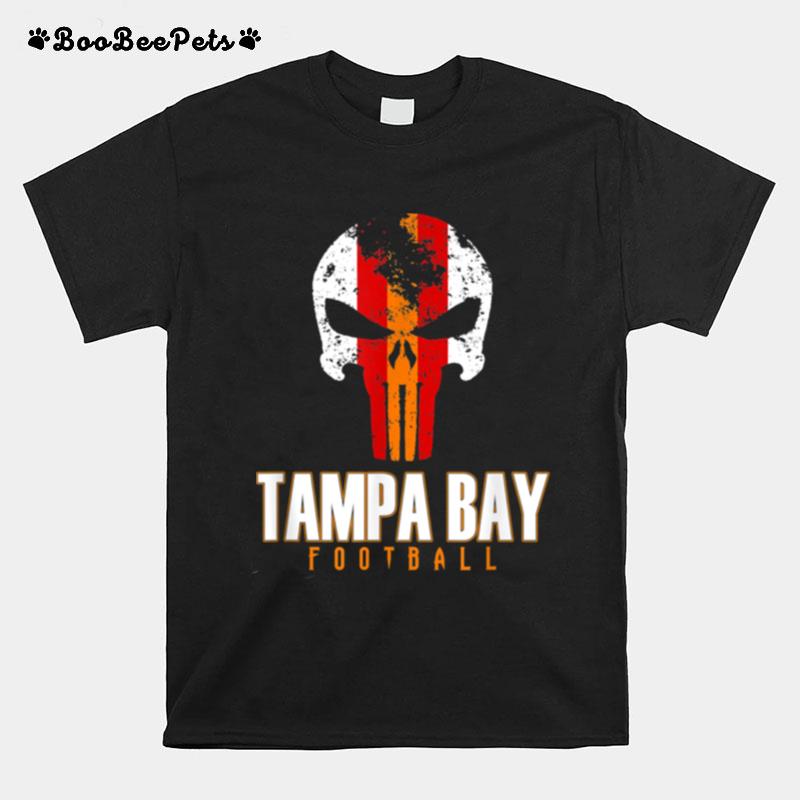 Tampa Bay Varsity Style Retro Football Skull T-Shirt