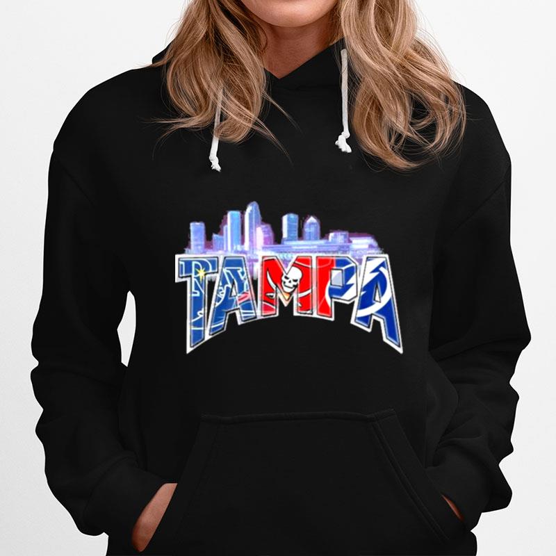 Tampa Sports Team Tampa Bay Rays Tampa Bay Lightning Tampa Bay Buccaneers Los Angeles City Hoodie