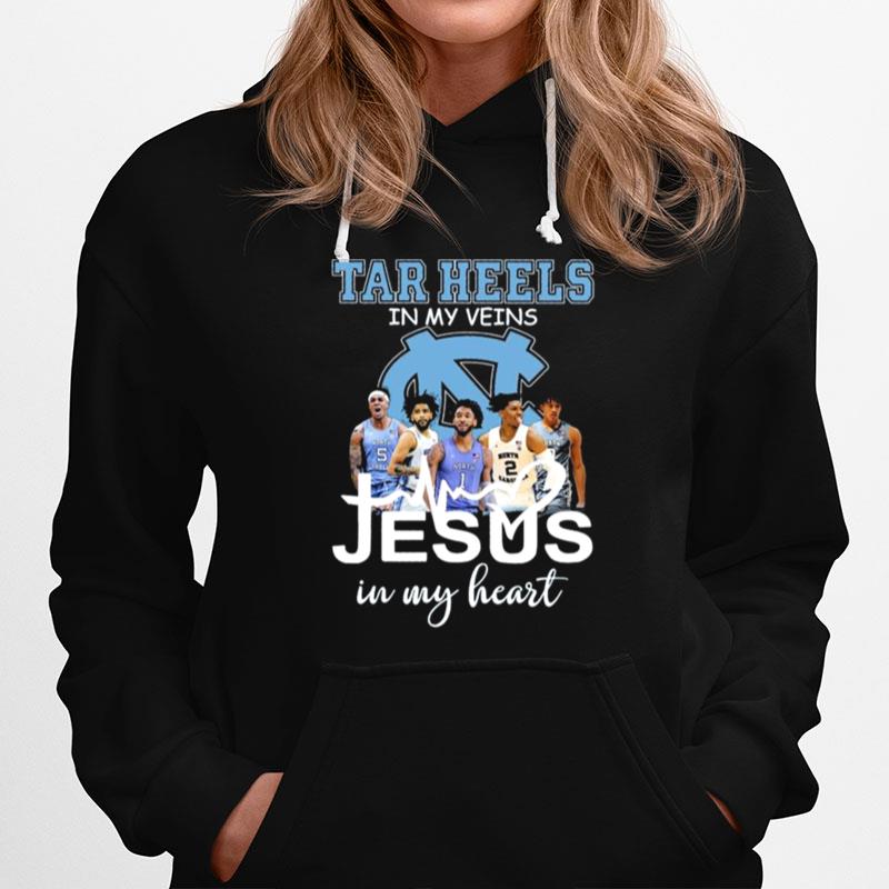 Tar Heels North Carolina In My Veins Jesus In My Heart Hoodie