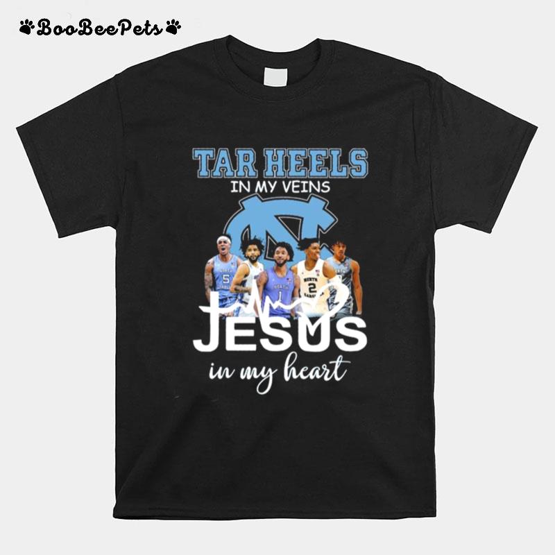 Tar Heels North Carolina In My Veins Jesus In My Heart T-Shirt