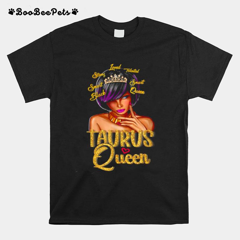Taurus Queen Black Lives Matter Zodiac Birthday Girl T-Shirt