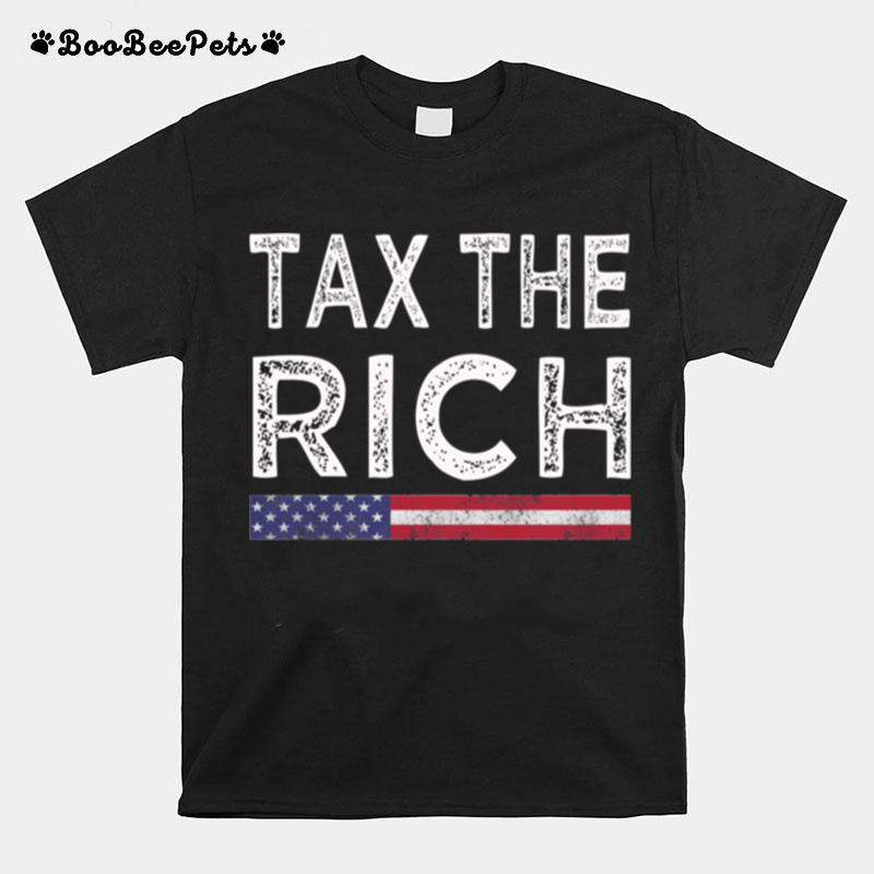 Tax The Rich Vintage American Flag Election T-Shirt