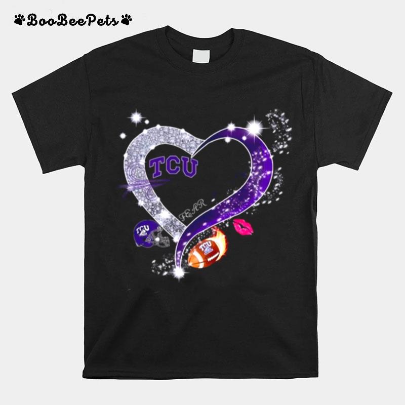 Tcu Horned Frogs Fear The Frogs Heart Diamond T-Shirt