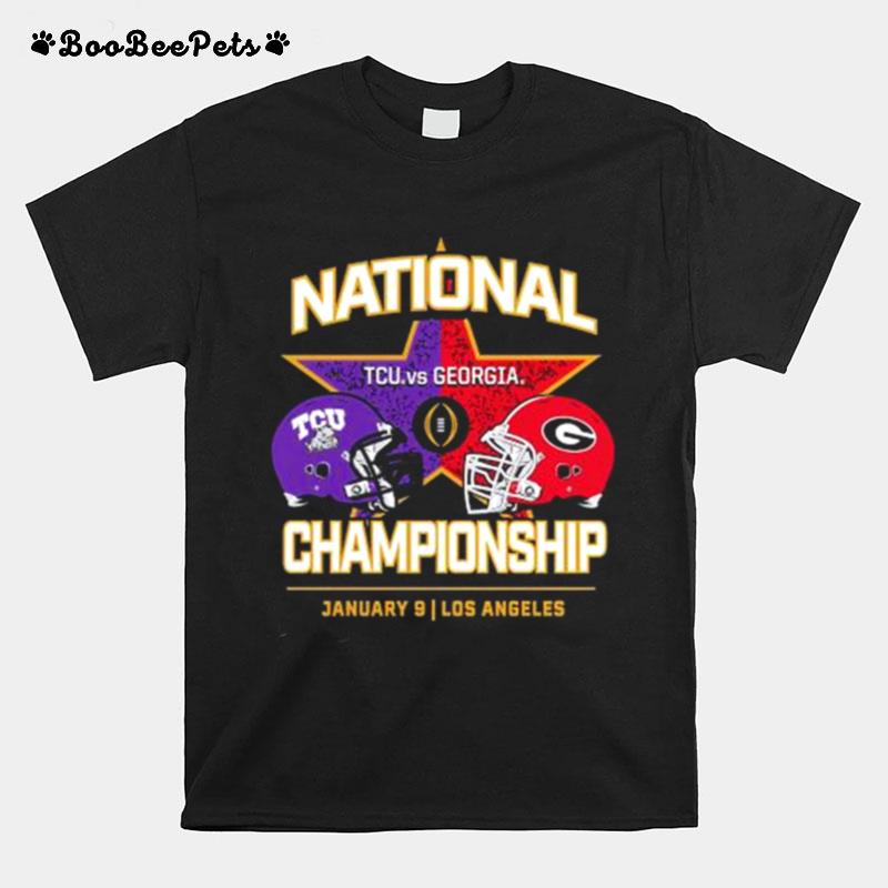 Tcu Horned Frogs Vs Georgia Bulldogs Fanatics Branded College Football Playoff 2023 National Championship Matchup T-Shirt