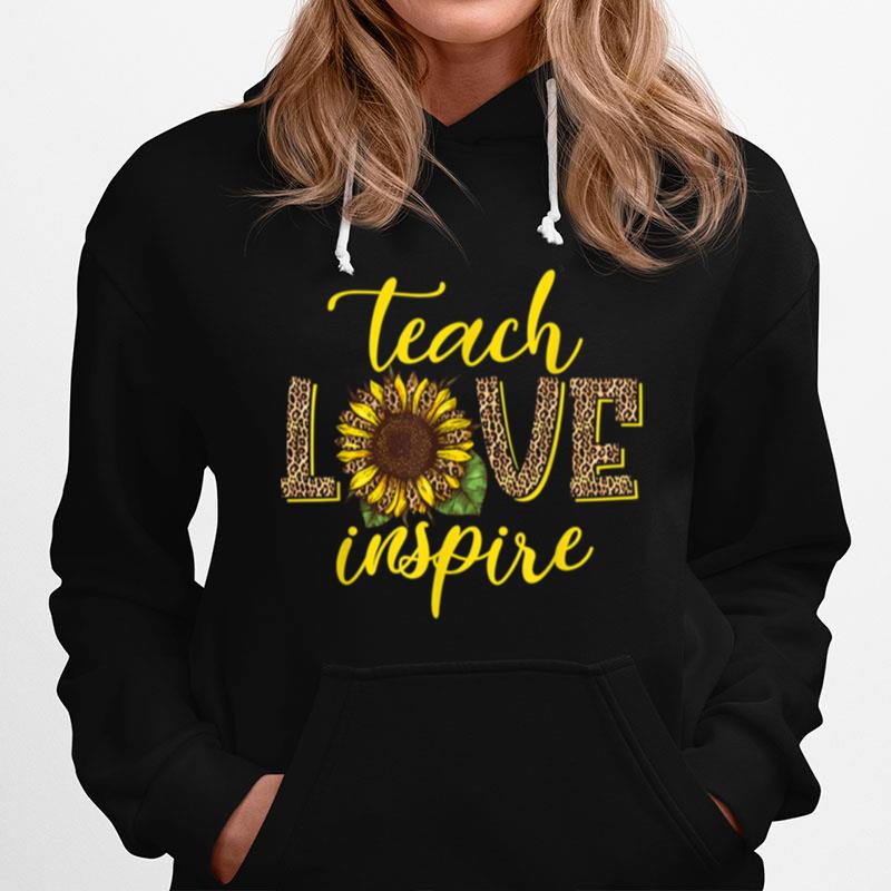 Teach Love Inspire Sunflower Leopard Cheetah Hoodie