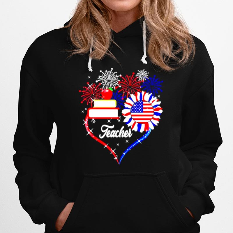 Teacher Love 4Th Of July Firework Hoodie