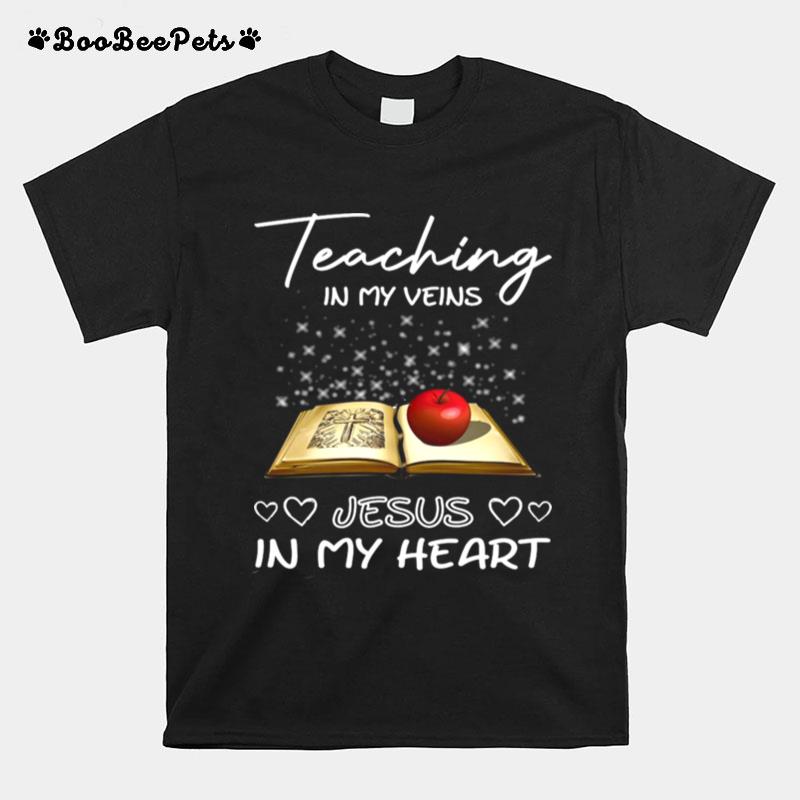 Teaching In My Veins Jesus In My Heart Books Apple T-Shirt