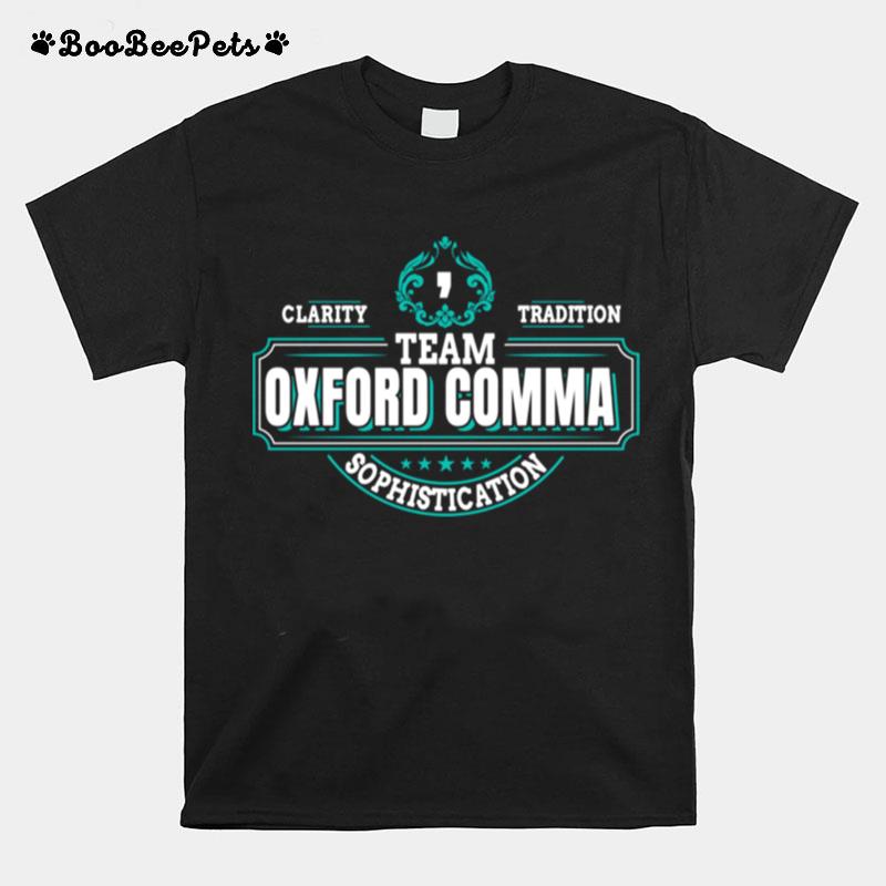 Team Oxford Comma Grammar Books Design T-Shirt