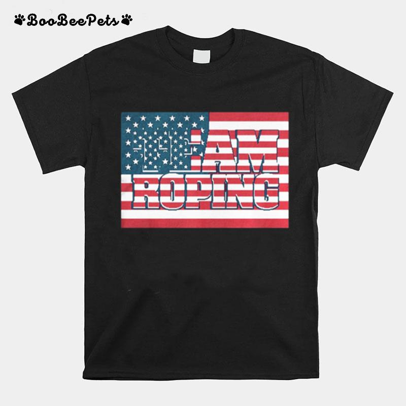 Team Roping American Flag T-Shirt