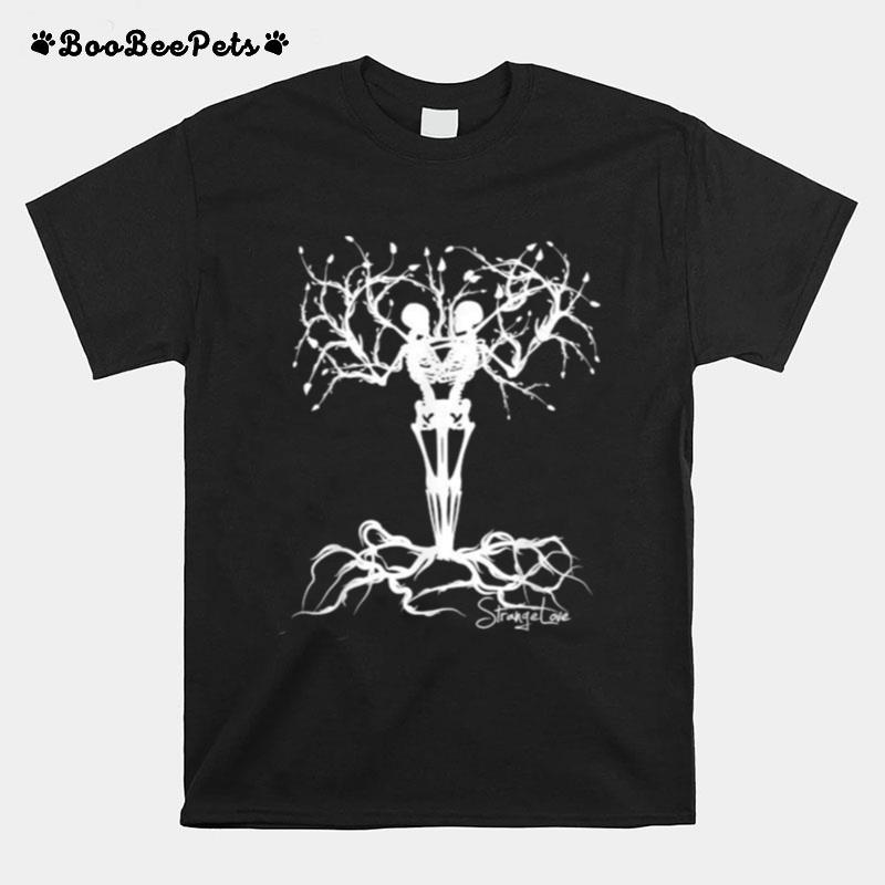 Teamstrange Strange Love Skeleton Tree Rocking Design T-Shirt