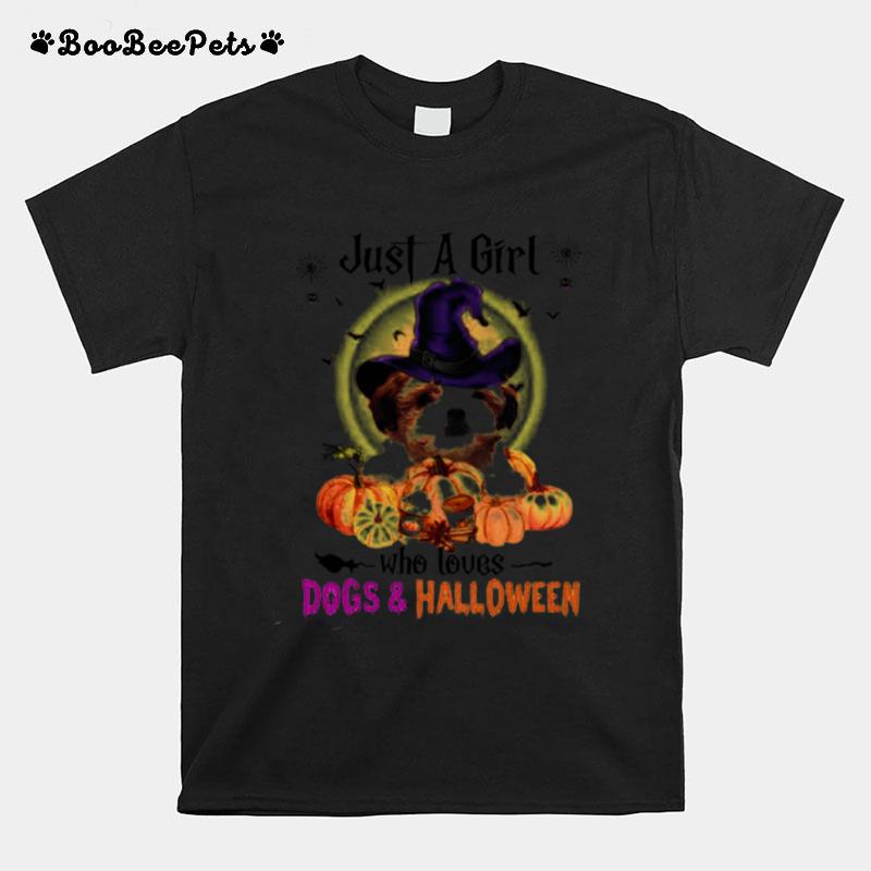 Teddy Bear Dog Just A Girl Who Loves Dogs And Halloween T-Shirt