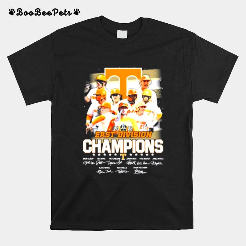 Tennessee Volunteers Team 2022 East Division Champions Signatures T-Shirt