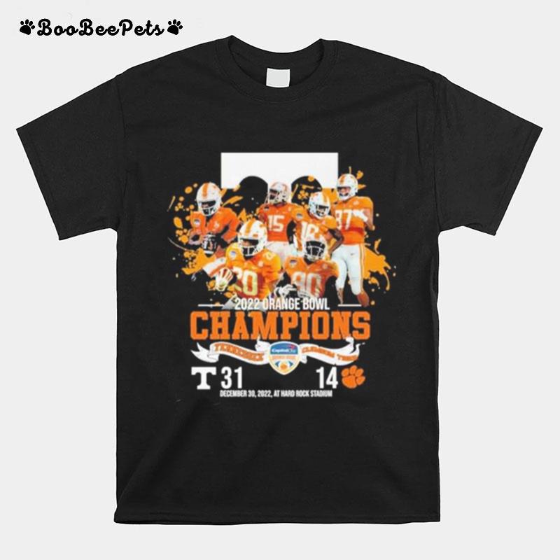 Tennessee Volunteers Vs Clemson Tiger 31 14 2022 Orange Bowl Champions T-Shirt