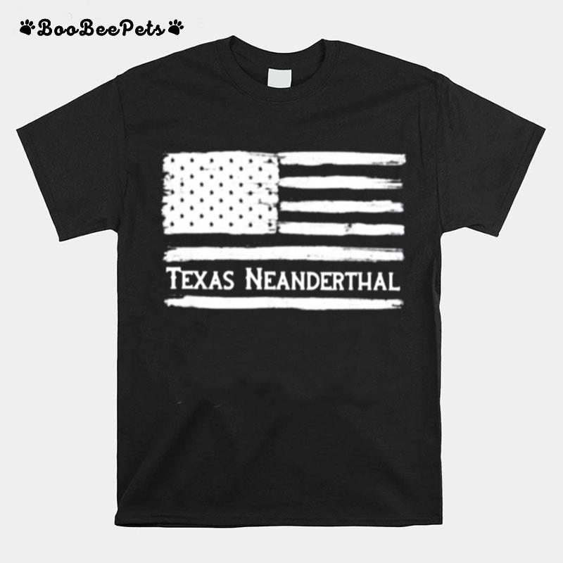 Texas Neanderthal American Flag T-Shirt