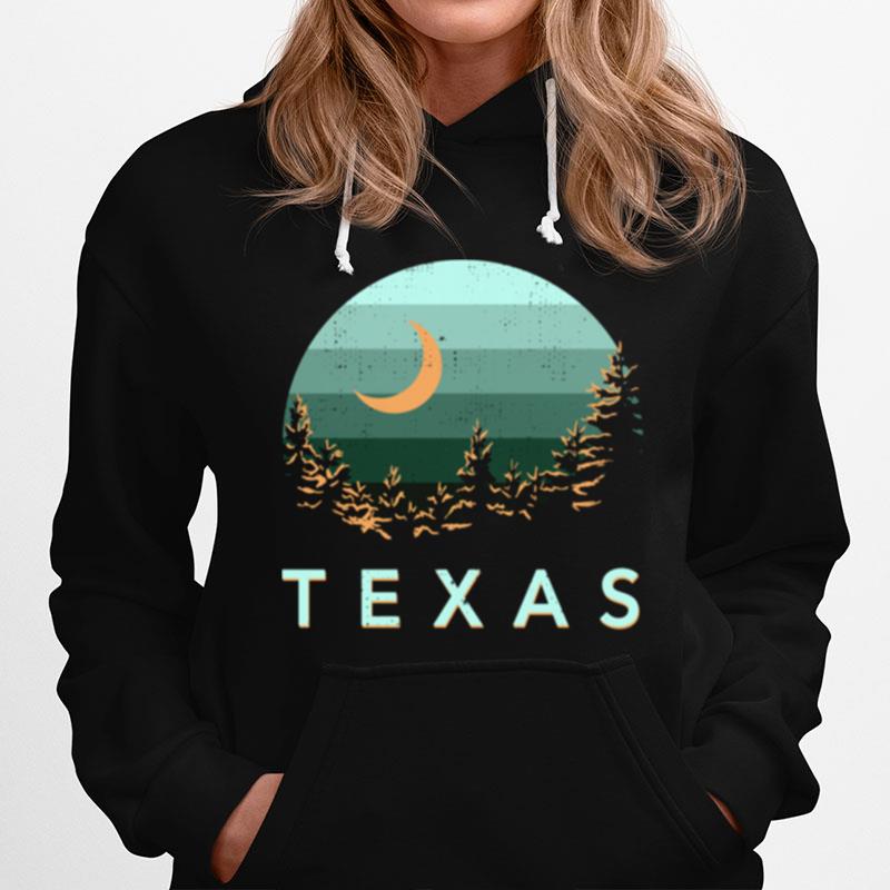 Texas Souvenir Forest Evergreen Night Sky Nature Hoodie