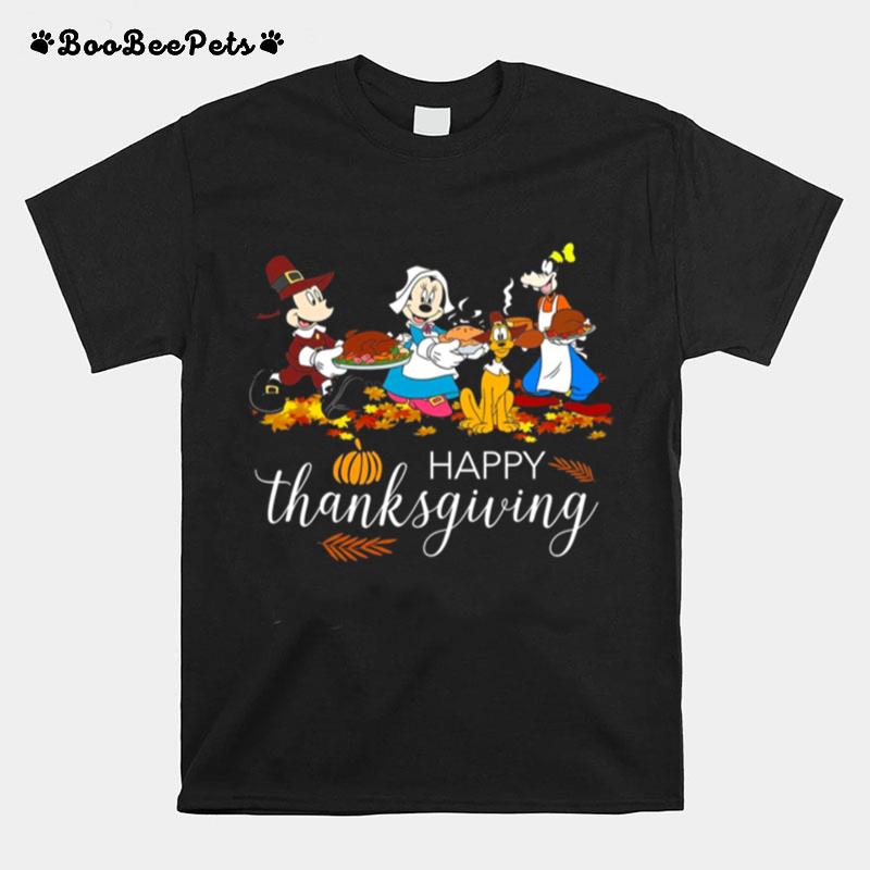 Thanksgiving Micky Minnie Goofy Party Thanksgiving Mickey And Friends Disney T-Shirt