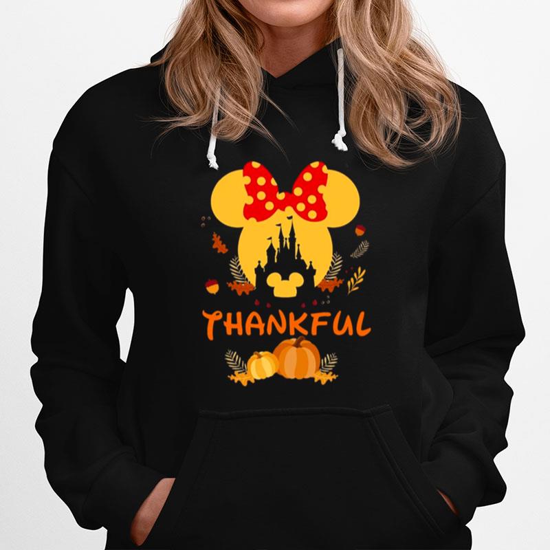 Thanksgiving Minnie Head With Black Castle Pumpkin Disney Thanksgivings Hoodie