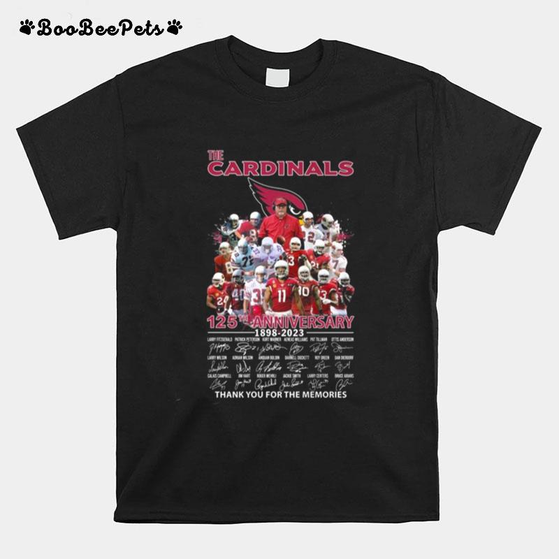 The Arizona Cardinals 125Th Anniversary 1898 2023 Thank You For The Memories Signatures T-Shirt