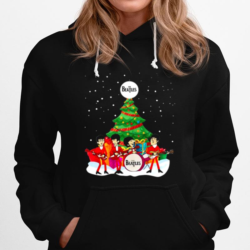 The Beatles Santa Rock Band Merry Christmas Tree Hoodie