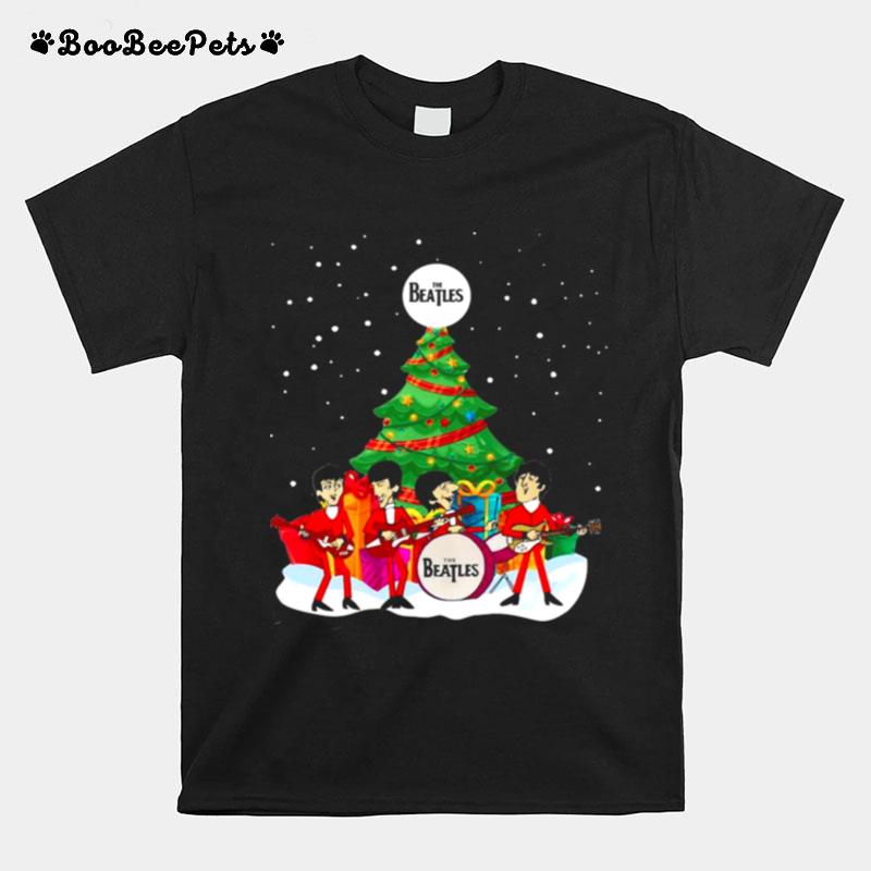 The Beatles Santa Rock Band Merry Christmas Tree T-Shirt
