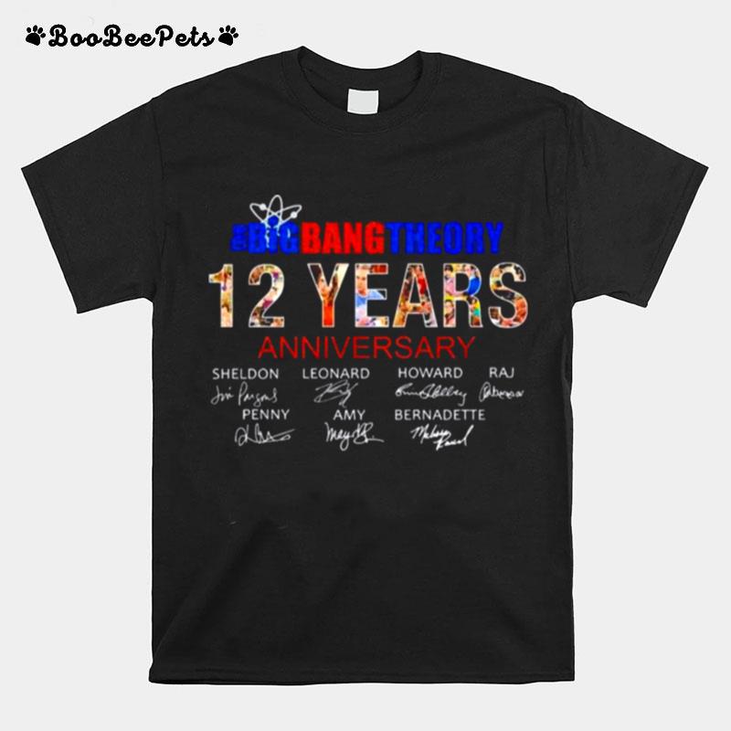 The Big Bang Theory 12 Yeras Anniversary Signatures T-Shirt