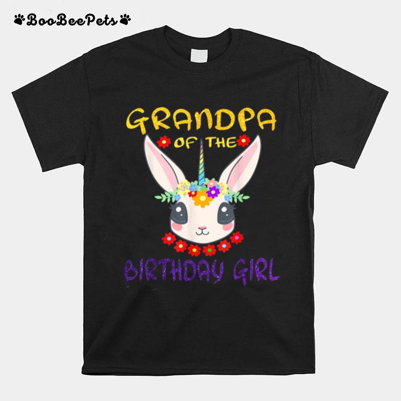 The Birthday Girl Unicorn Outfit Matching Floral T-Shirt