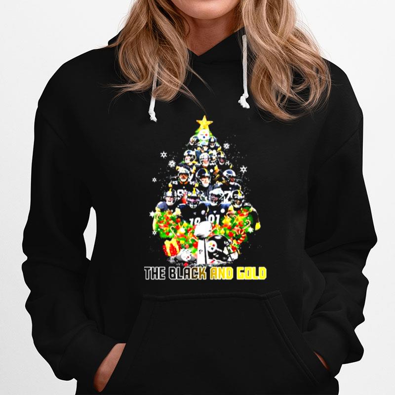 The Black And Gold Trees Team Steelers Christmas Hoodie