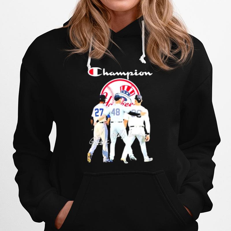 The Champions New York Yankees New York Yankees Champion Matty Alou Aaron Judge And Anthony Vincent Rizzo Signatures Hoodie