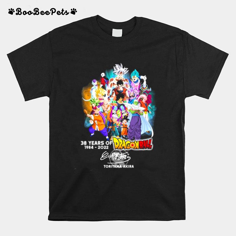 The Dragon Ball 38 Years Of 1984 2022 Toriyama Akira Signature T-Shirt