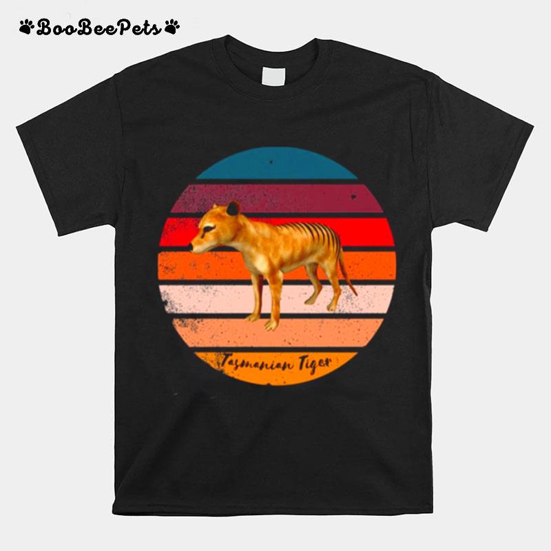 The Extinct Tasmanian Tiger Vintage Carnivorous Marsupial Tasmanian Tiger T-Shirt